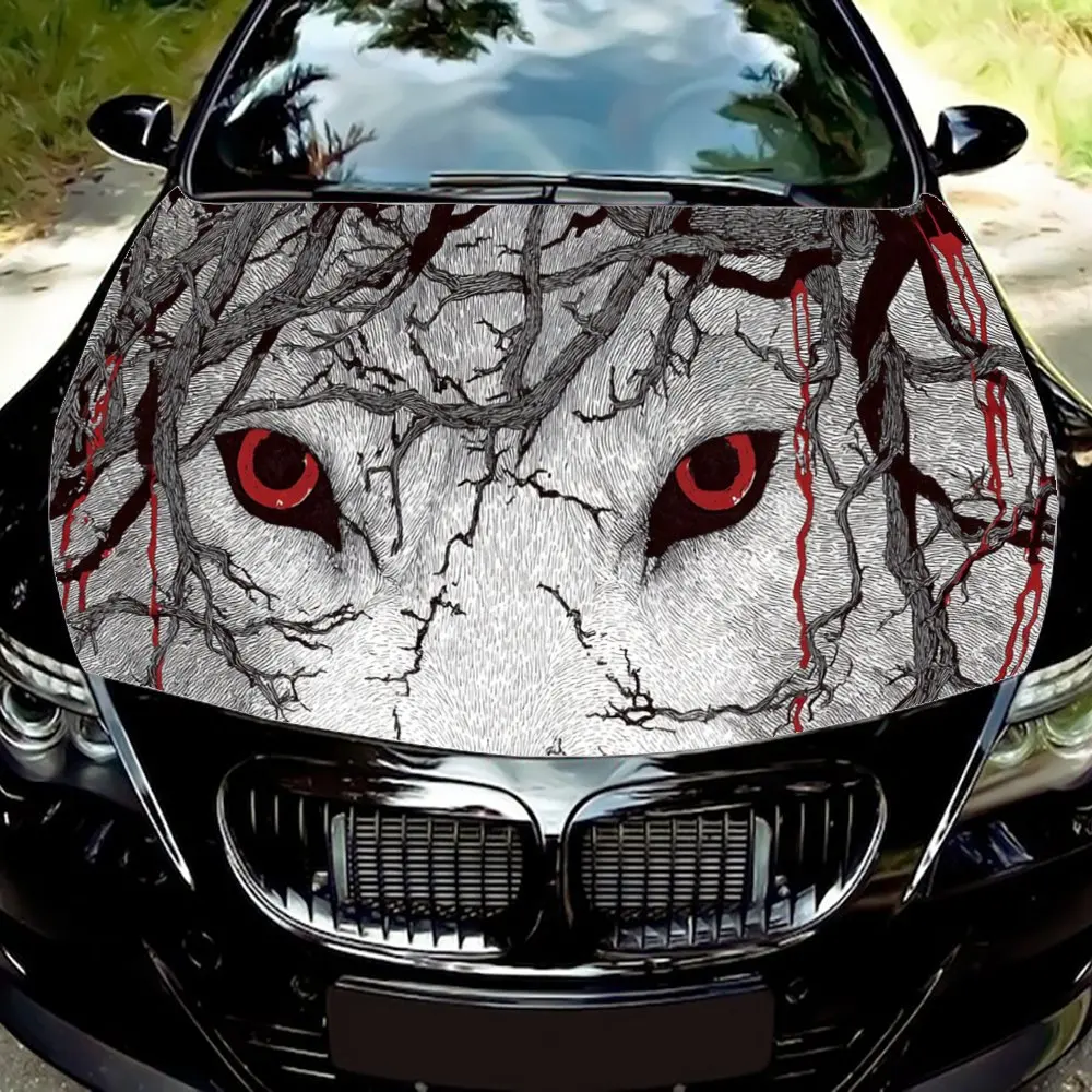 Skull Monarch Power,Car Hood Decal, Self-Adhesive Waterproof PVC Car hood Sticker,Car Decoration Scratch Resistant Sticker Prote