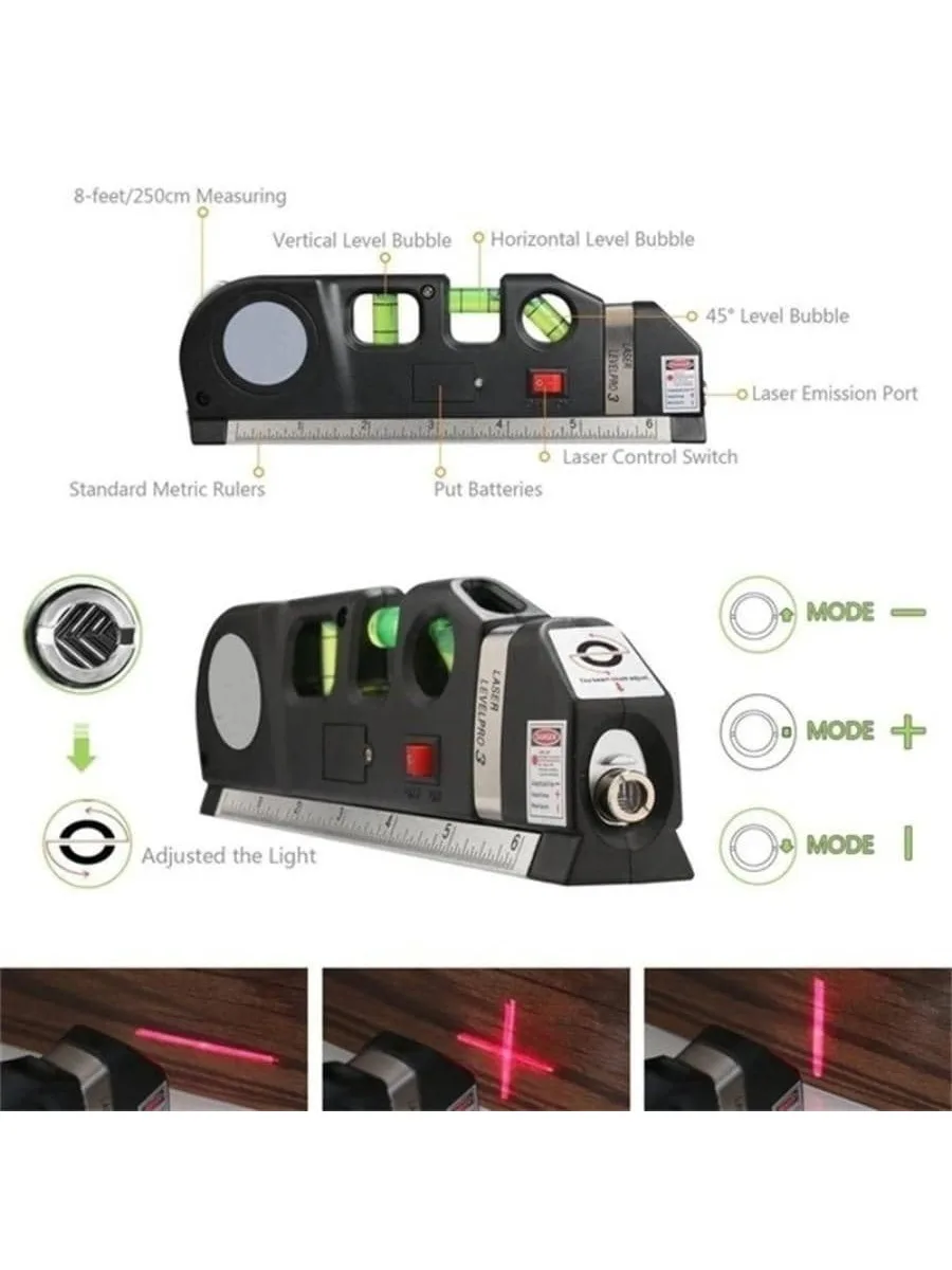 Home Multi-function High Precise Laser Leveling Instrument with Steel Ruler Cross Straight Line Laser Level Measuring Tools