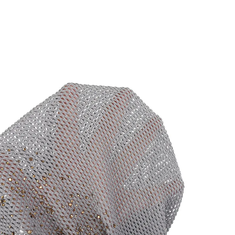 2023 New Breathable Mesh Summer Turban Hat Elastic Women Diamonds Muslim Headscarf Bonnet Lady Hair Loss Head Cover Beanie