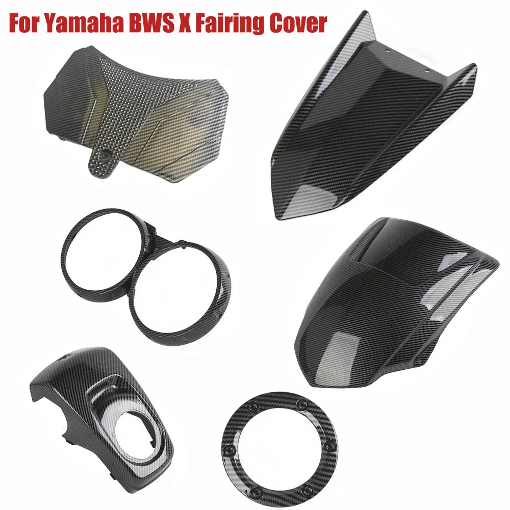 Carbon Look For Yamaha BWS X 125 BWSX Scooter Motorcycle Front Fairing Fender Cover Cap Shell Protector Decoration Accessories