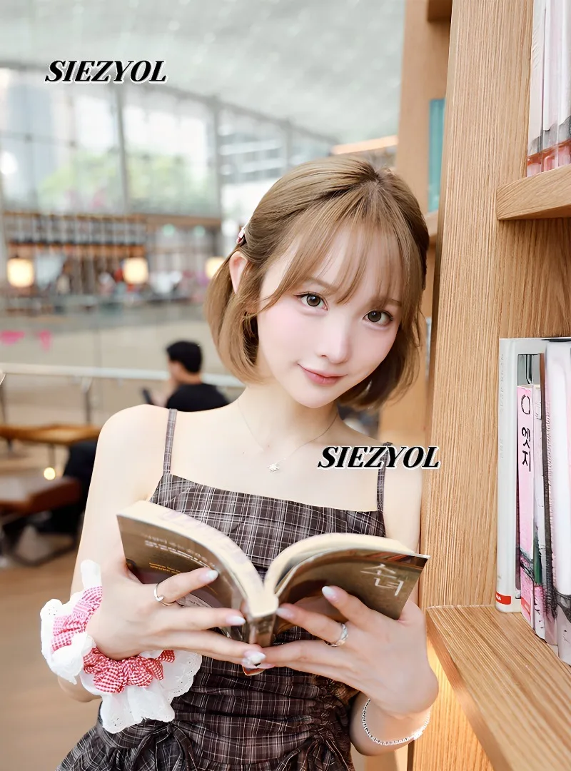 Sleeveless High-waisted Bodycon Mini Dress New Summer Japanese Sweet Style Drawstring Bow Adjustable Shoulder Straps Plaid Dress