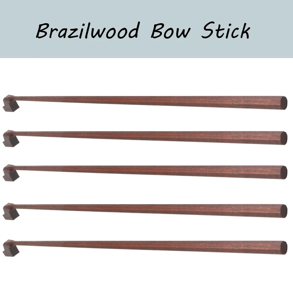 LOOK 5Pcs Unfinished Brazil Wood 4/4 Double Bass Bow Stick Blank Double Bass Bow Stick Bow Maker