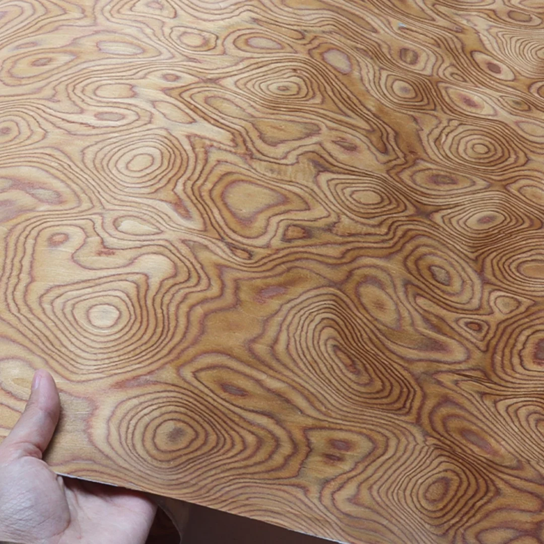 L:2.5m W:580mm T:0.25mm Cherry Burl Engineered Techwood Veneer Cabinet Door Wooden Door Floor Decoration Furniture Renovation