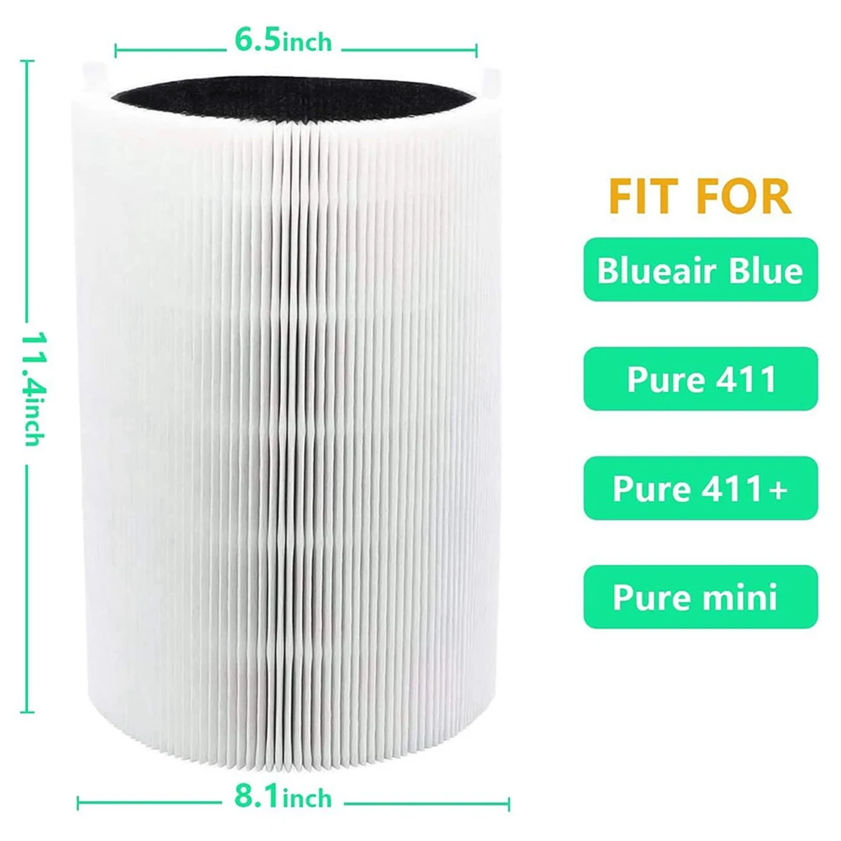 2 Pcs Replacement Filter for Blueair Blue Pure 411,411+ & Mini Air Purifier,HEPA & Activated Carbon Composite Filter