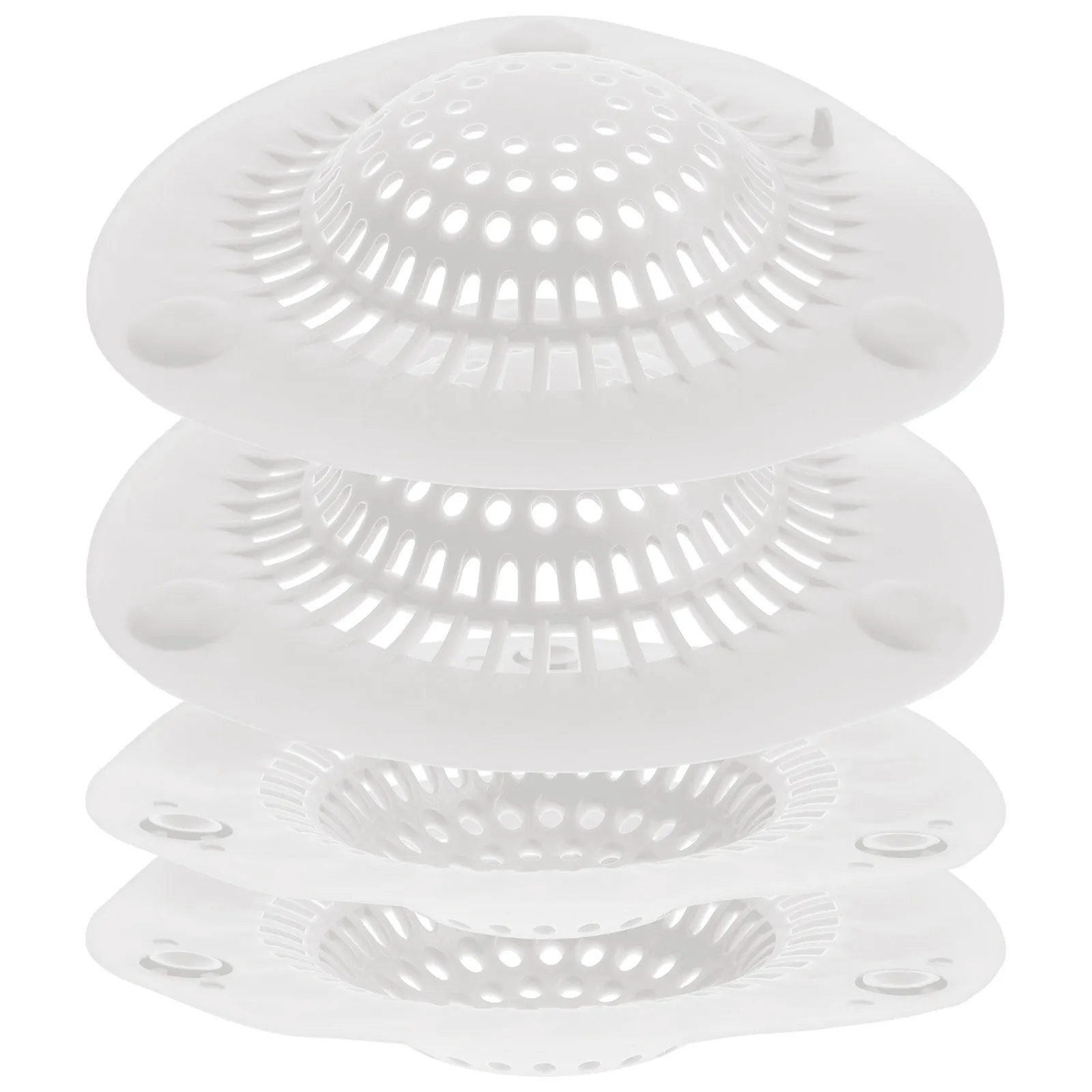 

4Pcs Floor Drain Filter Silicone Hair Catcher White Sink Strainer Shower Suction Cup Bathroom Drain Cover Sink Strainer