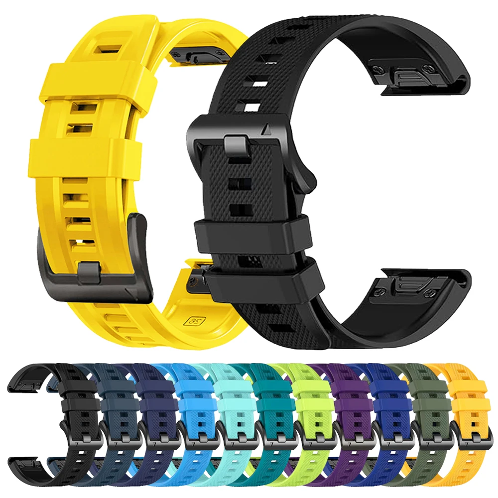 22 26mm Quick Fit Silicone Strap For Garmin Tactix 8 7Pro Descent G2 Fenix 5 5x puls 7 7x 6 6x 8 Pro 51mm 47mm Sports Watchbands