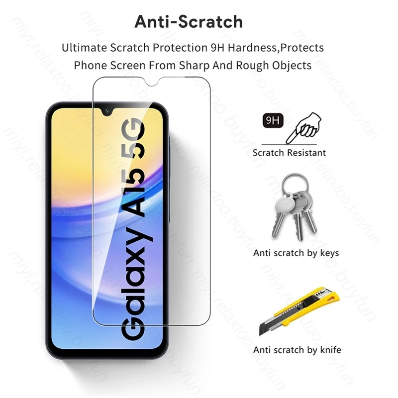 Protecteur d'Écran en Verre pour Samsung Galaxy, 3 Pièces, A05, A05s, A15, 4G, A25, A35, A55, 5G, A 05 s, 15, 25, 35, 55, 2024