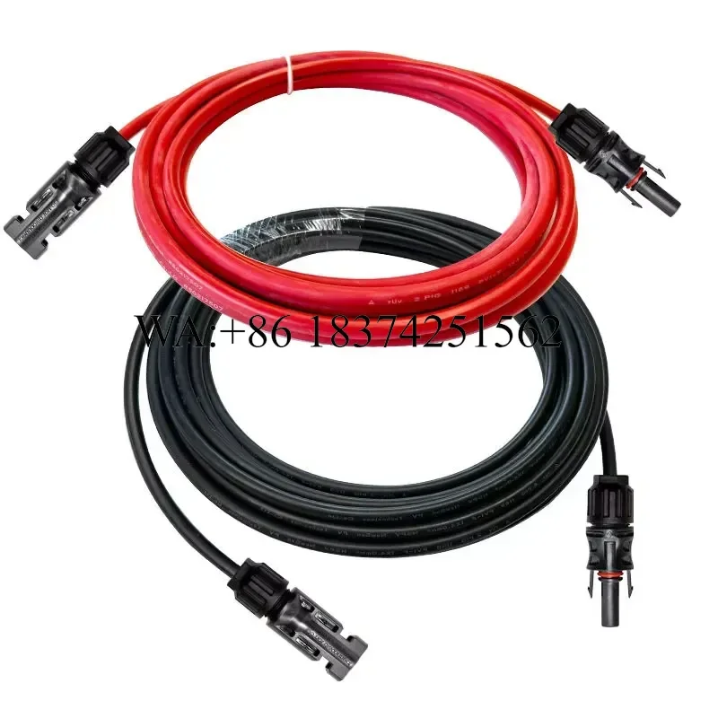 Wmwmnu 1 Pair Black Red 4mm 12AWG Solar Panel Extension Cable Insulation Copper Wire for Solar PV Connector