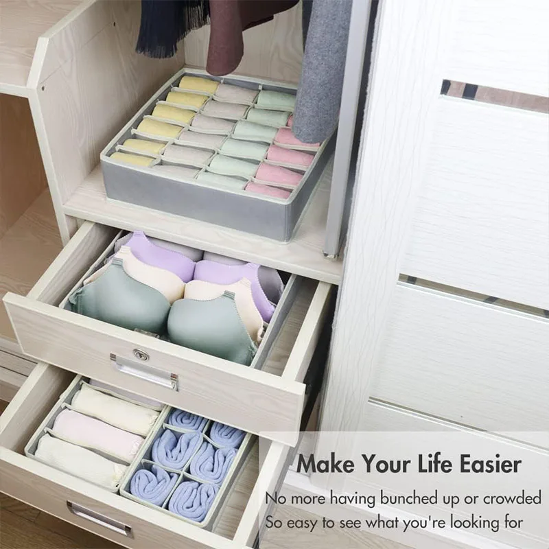 Foldable underwear bra drawer-type storage box fabric wardrobe drawer-type storage box clothing storage box underwear tie socks