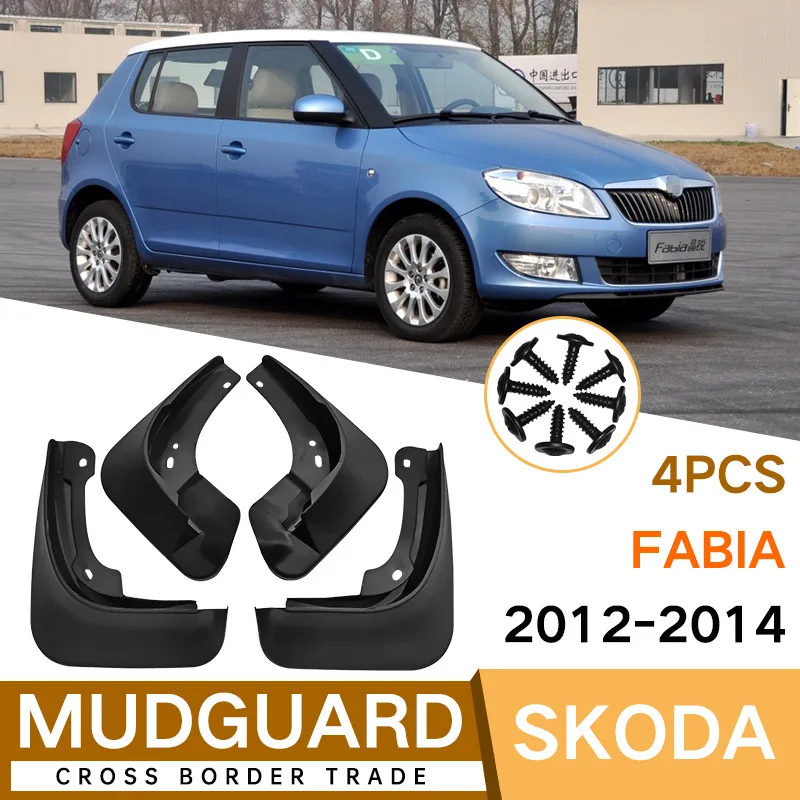 

For Skoda Fabia 2012-2014 Car Molded Mud Flaps Splash Guards Mudguards Front Rear Styling Front Rear Car Accessories