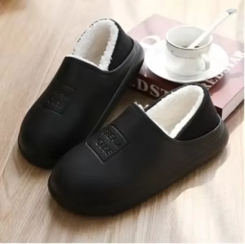 

Winter Autumn Letter Cotton Slippers Women Warm Plush Casual Indoor Home and Outdoor Garden Non Slip Water Proof Trendy Shoes