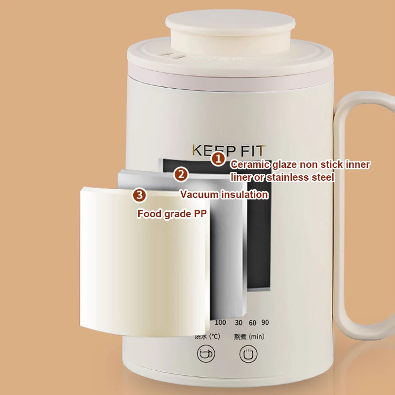 Portable Mini Electric Kettle Hot Water Thermal Heating Boiler Pot Travel Cup Milk Heater Teapot Soup Stew Porridge Slow Cooker