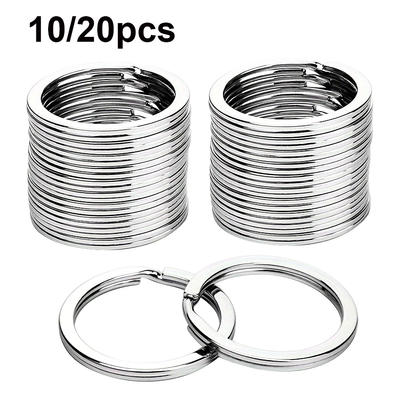 10/20pcs Split Key Rings Keyrings, Key Rings Bulk, Flat Keychain Ring Split Key Ring For Home Car Keys Bag Hanging Accessori