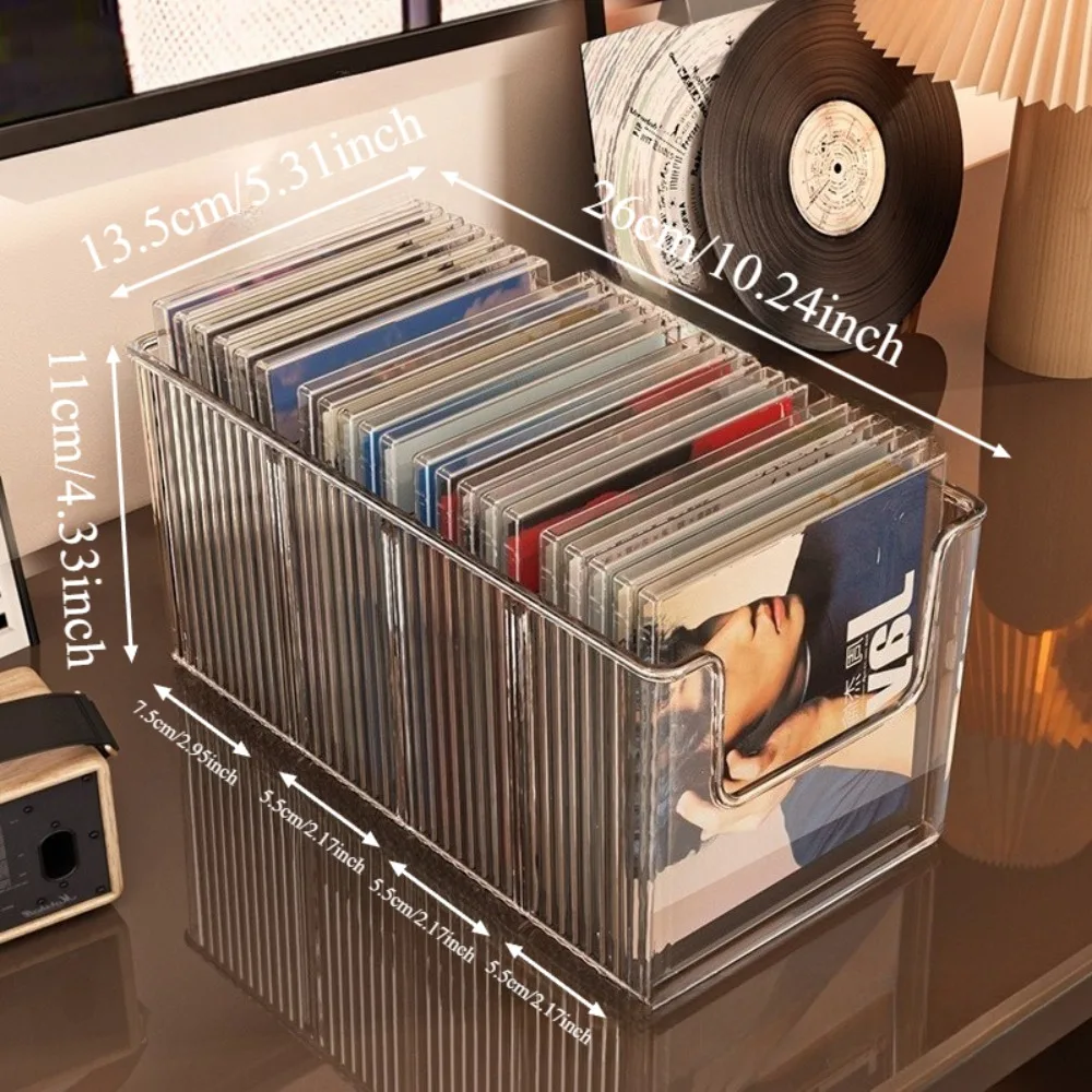 Estante de almacenamiento dividido de escritorio, organizador multiusos para cintas de discos de CD, soporte de exhibición de álbum de discos de vinilo