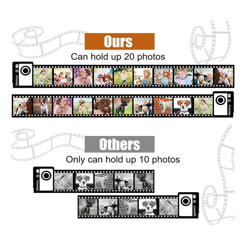 4PCS Photo Sublimation Memory Camera Roll Keychain Jar Holds 20 Photos, Sublimation Accessories PET