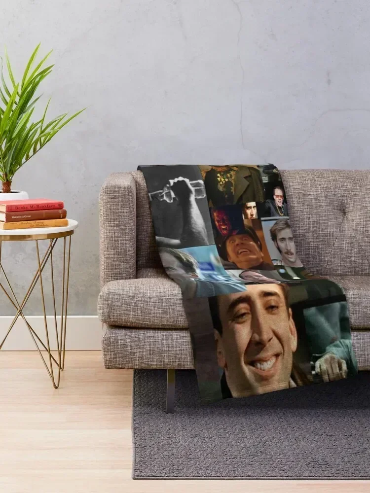 Nicolas Cage Pattern - Nicholas Cage - Nick Cage Nic Throw Blanket Tourist blankets ands Blankets