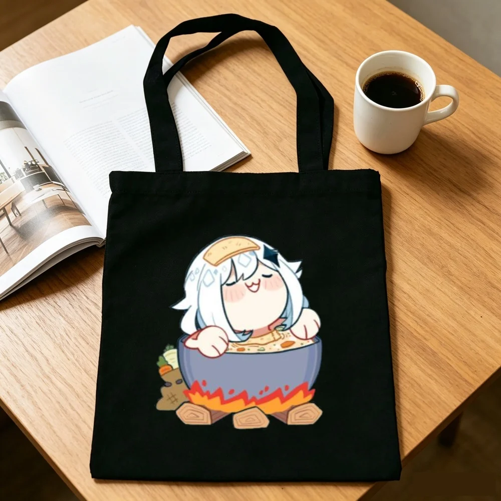 Genshin Impact tote bag grocery shopper canvas  bolsas de tela einkaufstasche woman
