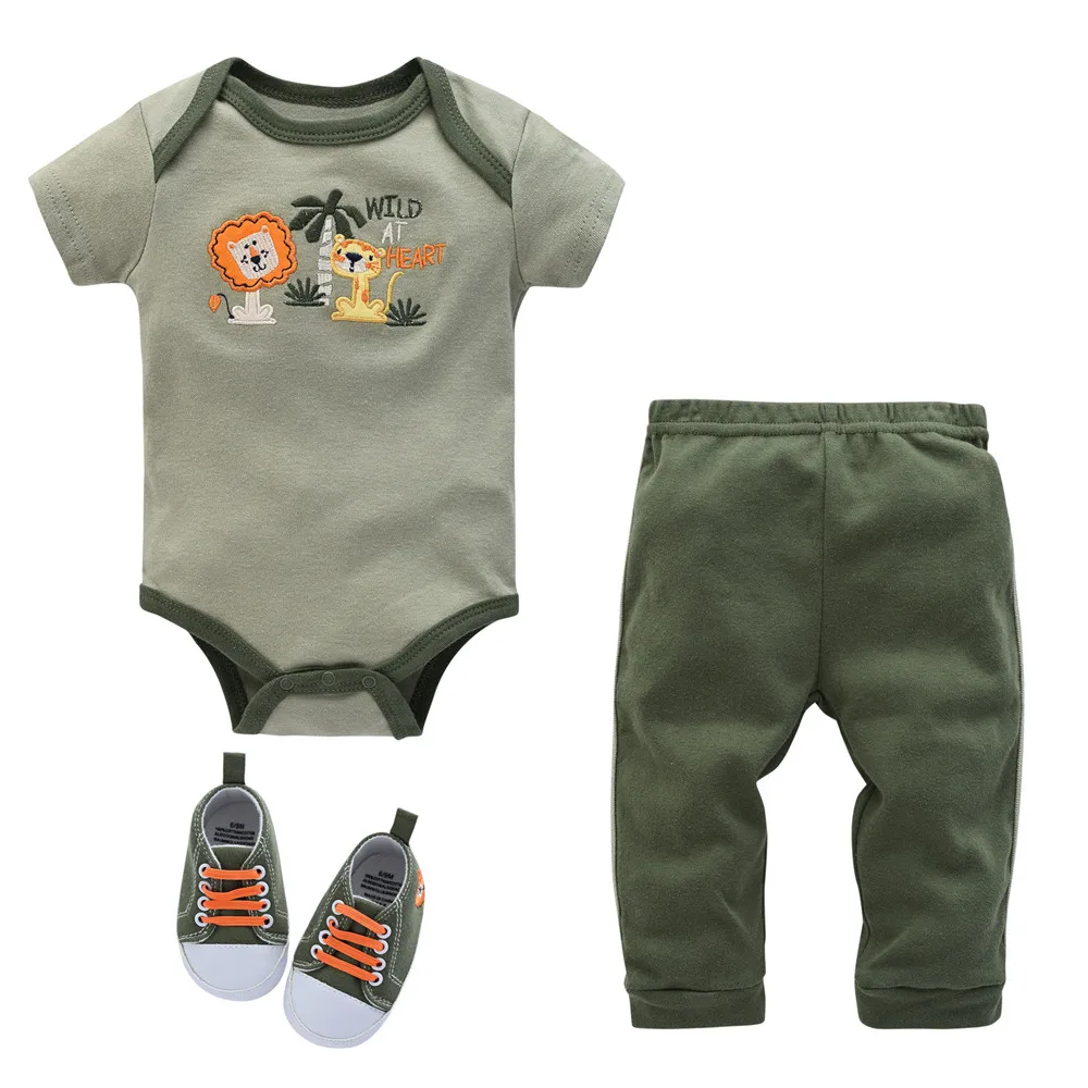 Kavkas New Style Baby Boy Clothes Set Dinosaur Printed Newborn Boys Clothing Cotton 0-12 months