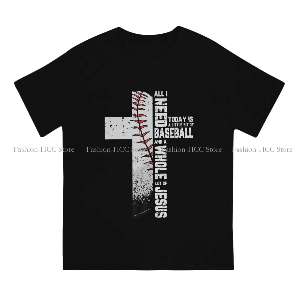 Baseball Cross Jesus Christian Hipster Polyester TShirts Jesus Male Style Tops T Shirt Round Neck