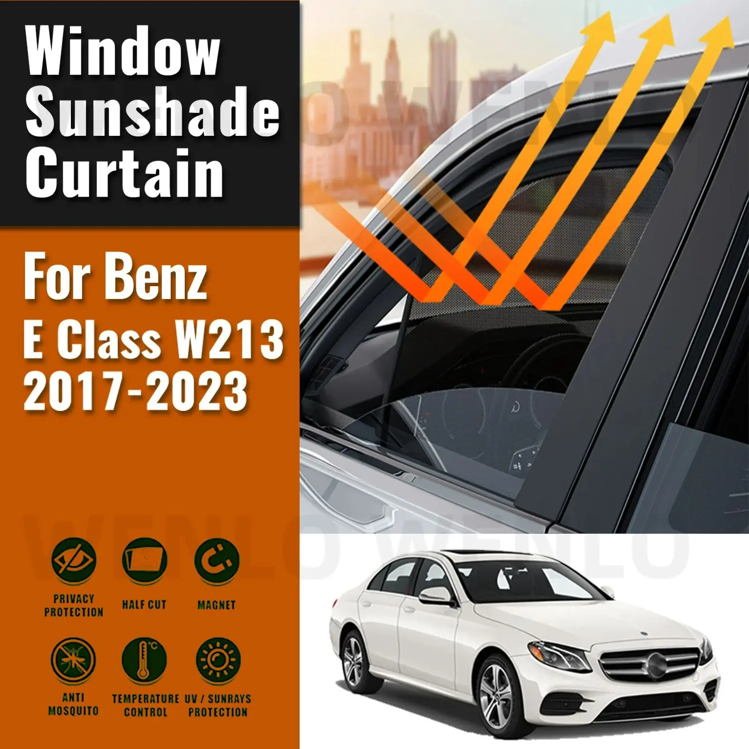 

For Mercedes Benz E Class W213 Sedan 2017-2023 Car Sunshade Shield Front Windshield Frame Curtain Rear Side Window Sun Shades