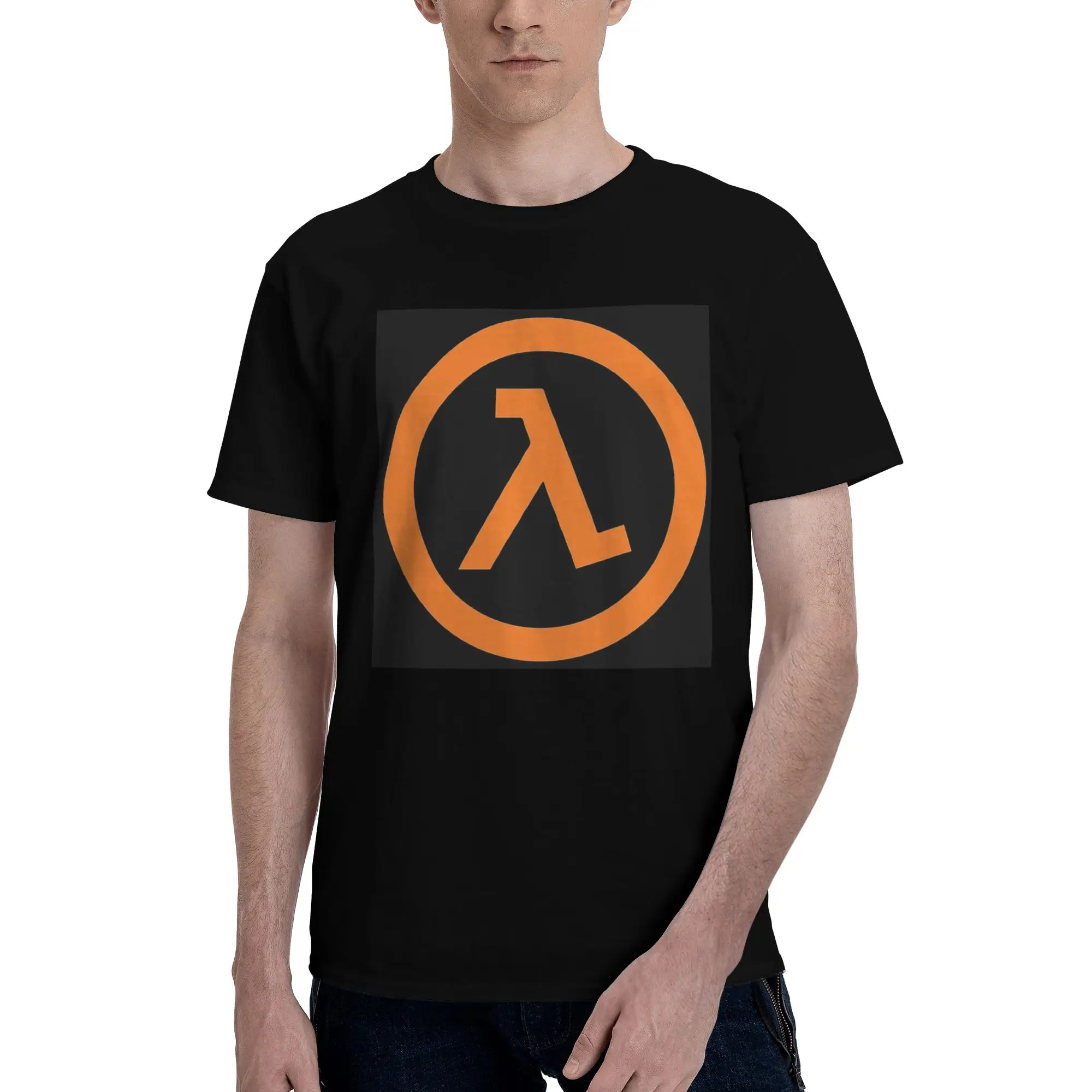 

Футболка Half Life Lambda из 100% хлопка, мужские футболки большого размера, мужские футболки с круглым вырезом и коротким рукавом, S-6XL