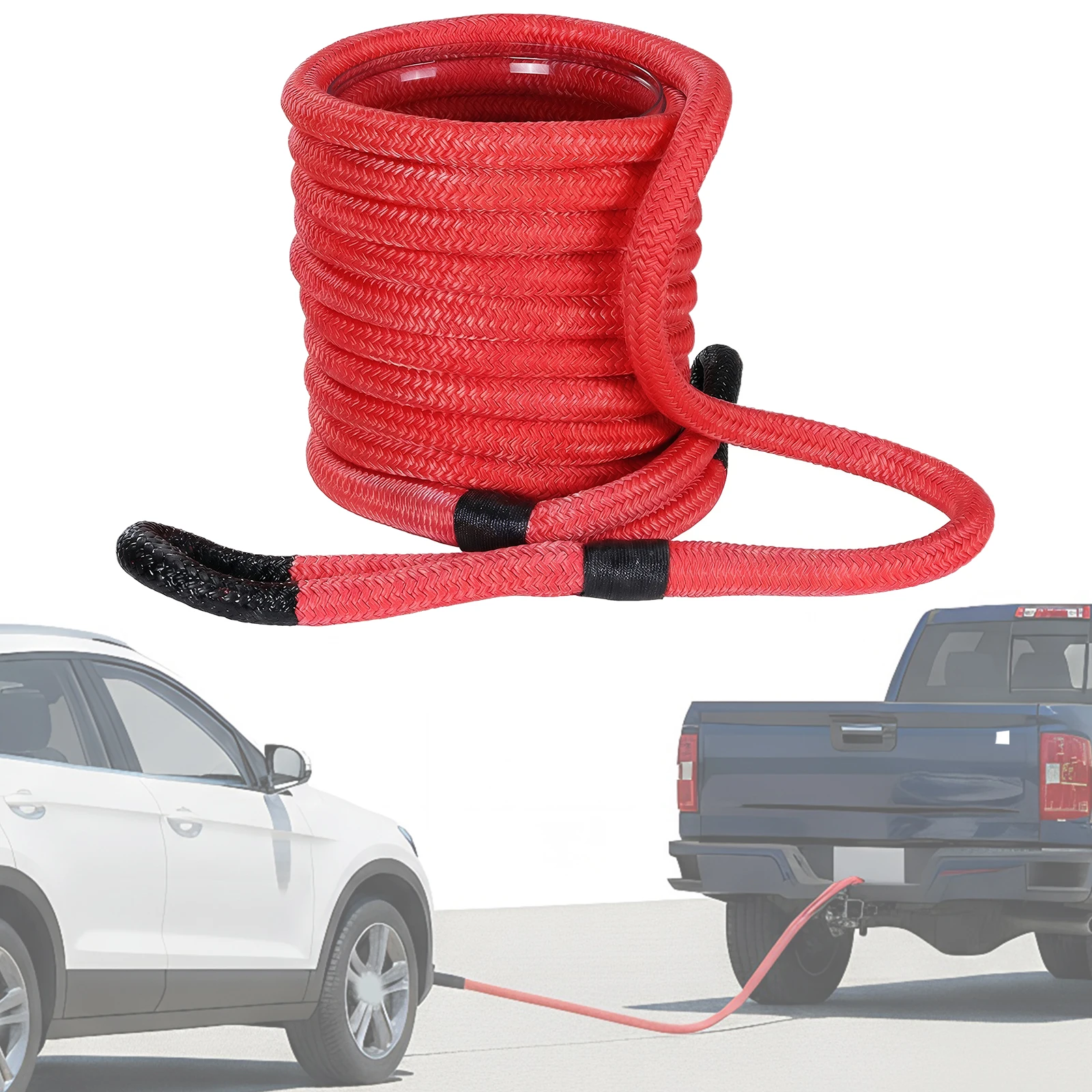 

High Elasticity Tow Straps with Soft Shackle Vehicle Recovery Kit 33900lbs Breaking Strength for UTV/ATV/Truck/Car/Jeep/Tractor