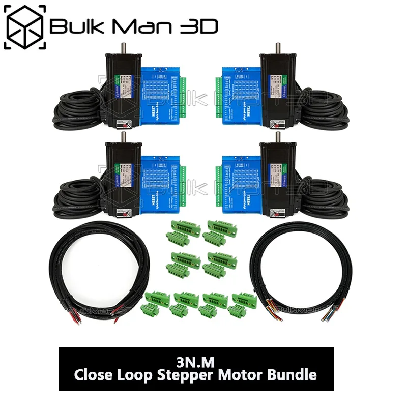 3N.M Close Loop Stepper Motor Bundle with HBS57 Stepper Motor Drive Kit for Ultimate Bee CNC, and Other CNC Machine