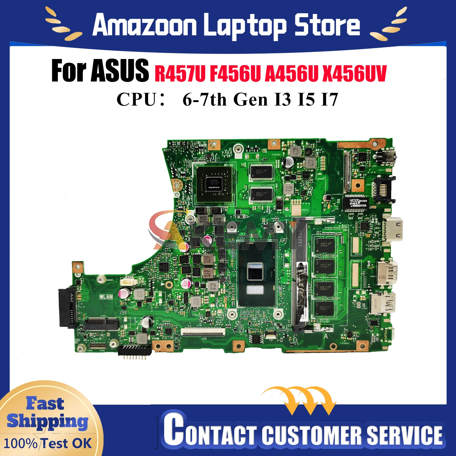 

X456UV Материнская плата для ноутбука ASUS F456U X456UAK A456U X456UF X456UVK R457U X456U X456UJ X456UQ X456UQK Материнская плата I3 I5 I7 CPU