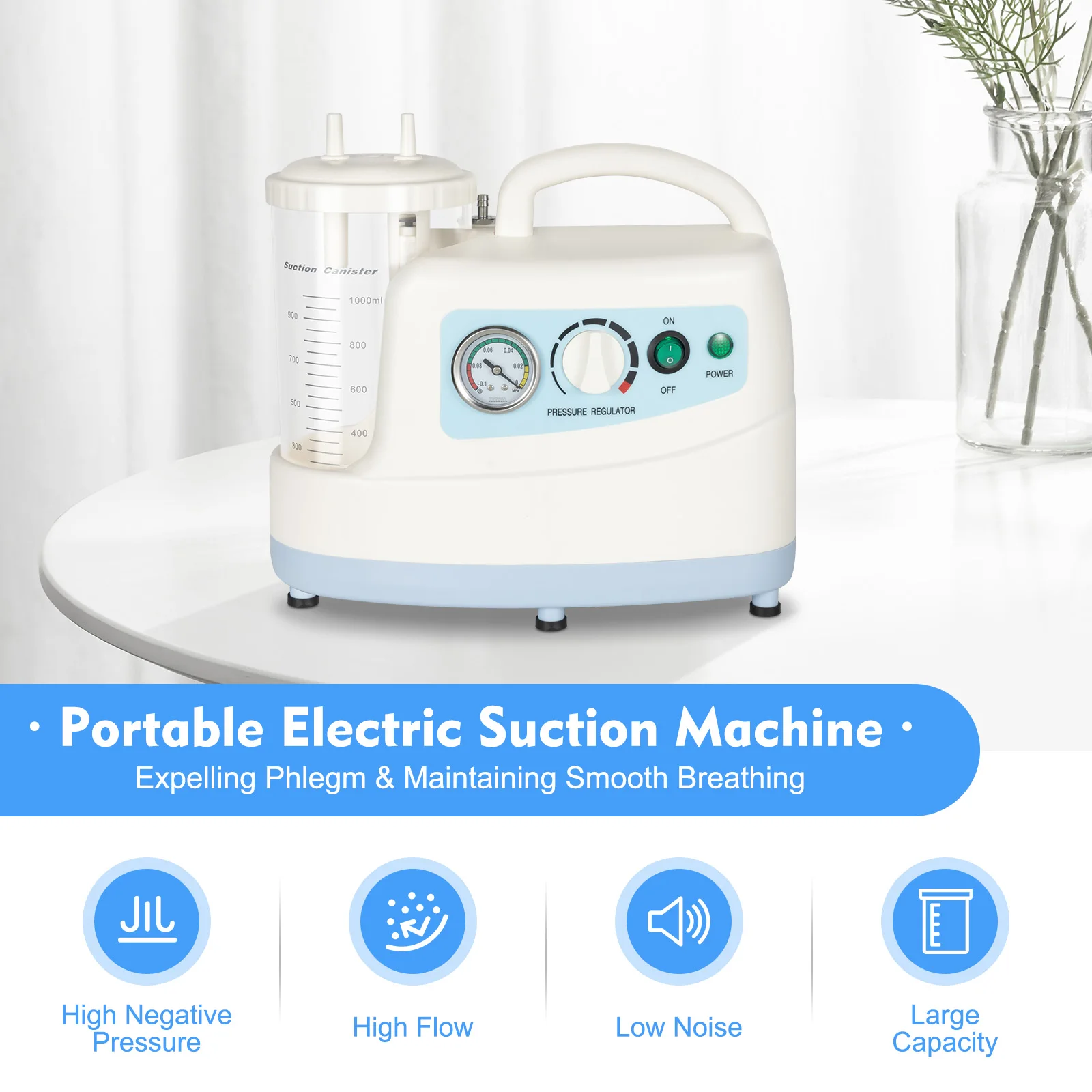 Portable Veterinary Suction Machine for Home Use with 1000ml Capacity