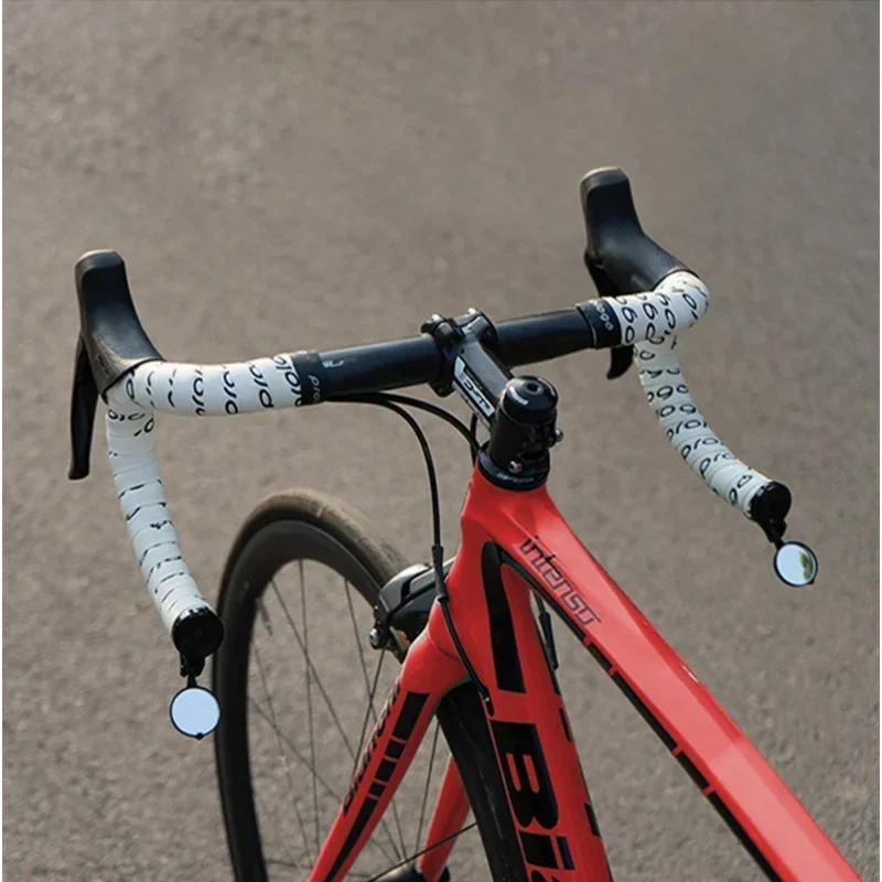 1pc Bicycle Rearview Mirror Adjustable Rotate Cycling Handlebar Led Warning Light Rear View Mirrors Bike Accessories