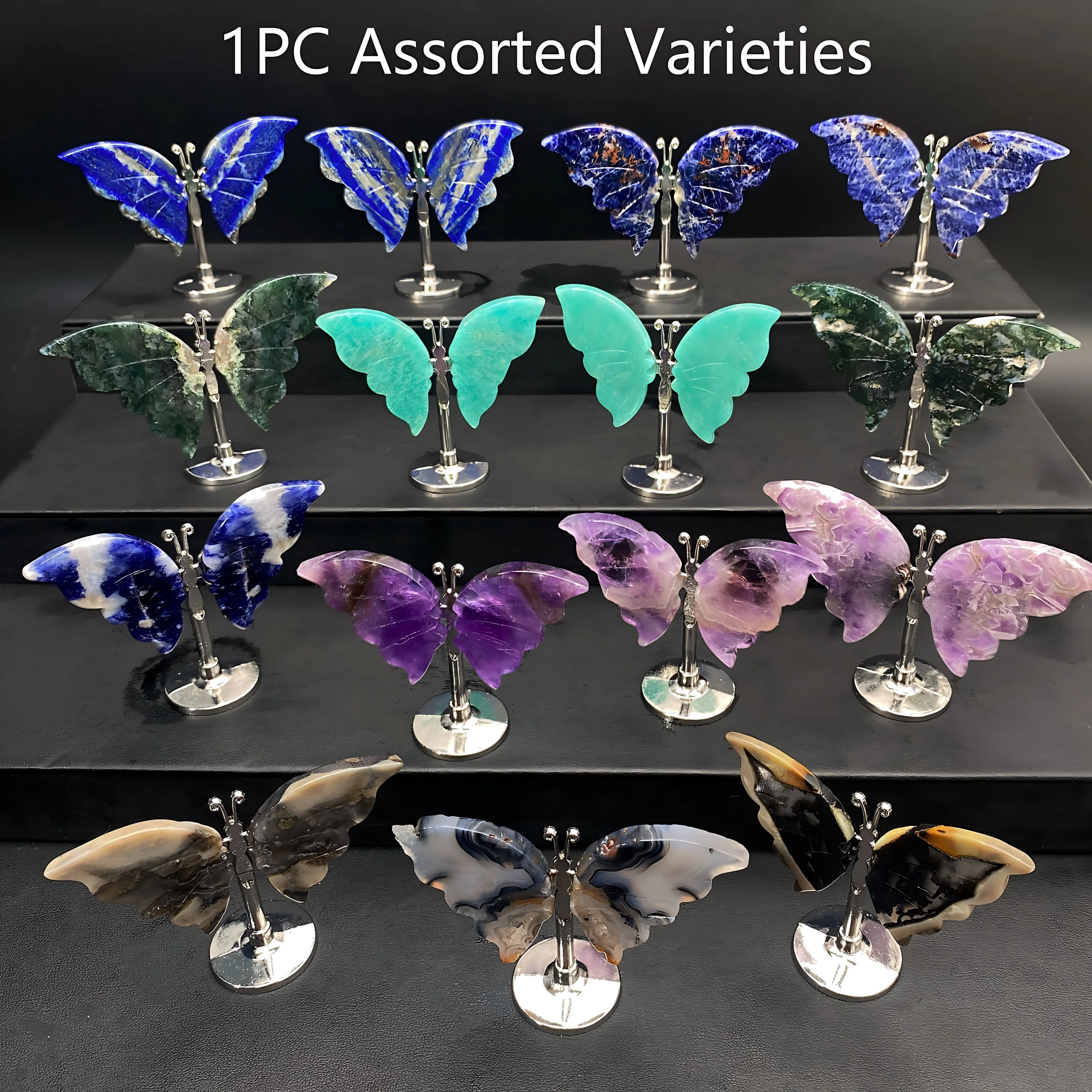 1PC High Quality Natural Multi-material Butterfly,Birthday Gift,Women Gift,Scene Decoration,Crystal Ornaments,Table Decoration.
