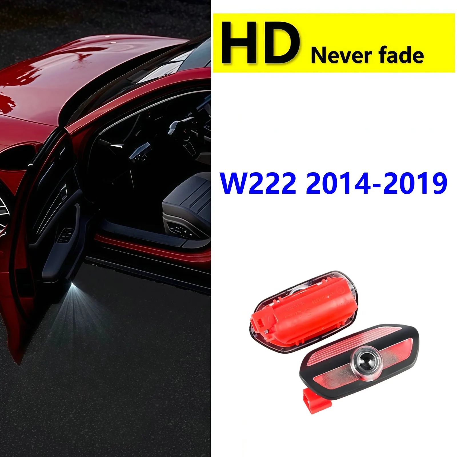 Image of HD LED Auto-Türbeleuchtung Ghost Shadow Lampe für Mercedes Benz W222 S-Klasse S63 AMG 2014 2015 2016 2017 2018 2019 Zubehör