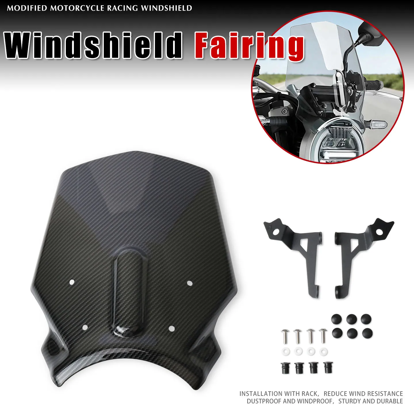 

Лобовое стекло из углеродного волокна мотоцикла, обтекатель ветрового стекла для CB650R 2019-2023 CB1000R 2018-2019 CB 650R CB 1000R