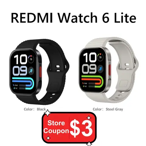 Global Version Xiaomi Redmi Watch 6 Lite 1.96'' AMOLED 18-Day Battery life 150+ Sports Modes Smart Watch Bluetooth Phone Call