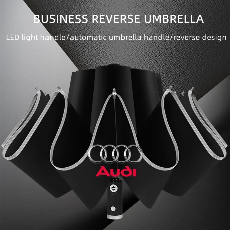 

Car Led Light Automatic Folding Windproof Sunshade Umbrella for Audi Q2 Q3 Q3 Q4 Q5 Q6 Q7 Q8 S6 SQ2 TTS Auto Accessories