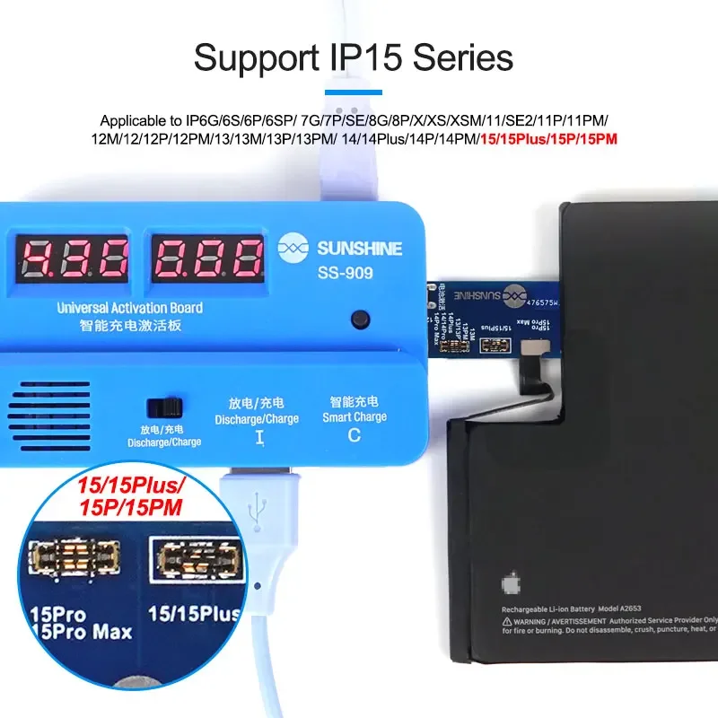 Sunshine SS-909 V9.0 Universal Battery Activation Board Quick Charge Maintenance Line For Iphone Android Repair Test Board Tool