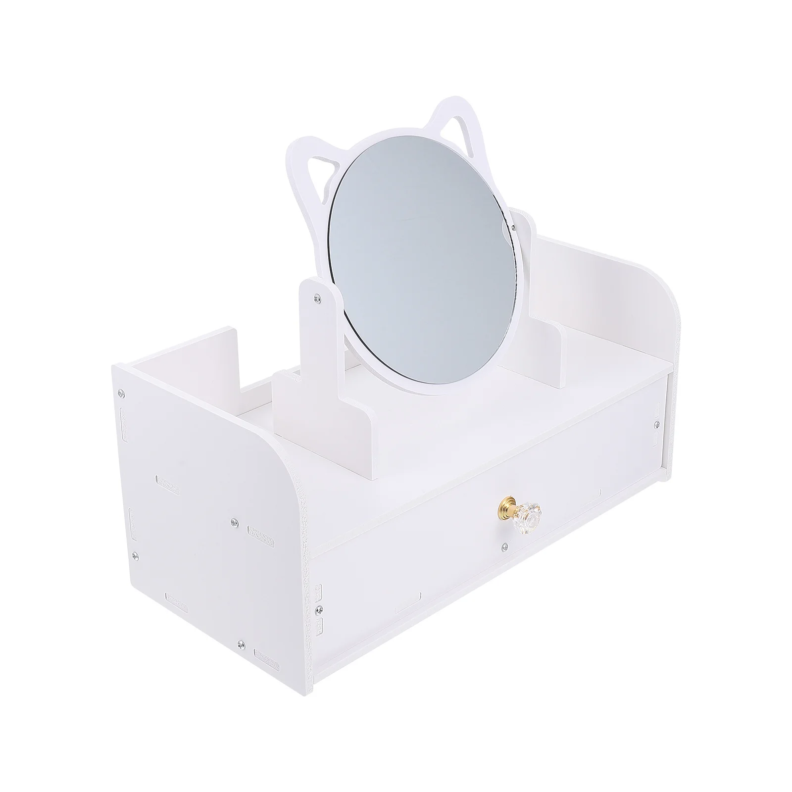 مرآة مكياج لسطح المكتب، حامل ثابت رائع، سطح مكتب مختلف، تخزين مريح متعدد الوظائف #3