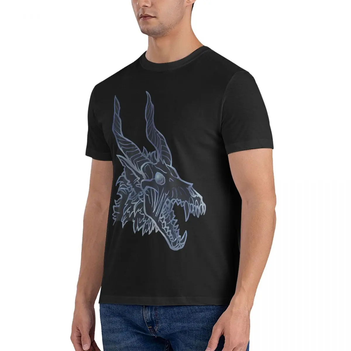 Men T-Shirt Jackal Constellation Awesome 100% Cotton Tee Shirt Short Sleeve Grim Dawn T Shirts O Neck Clothes Adult