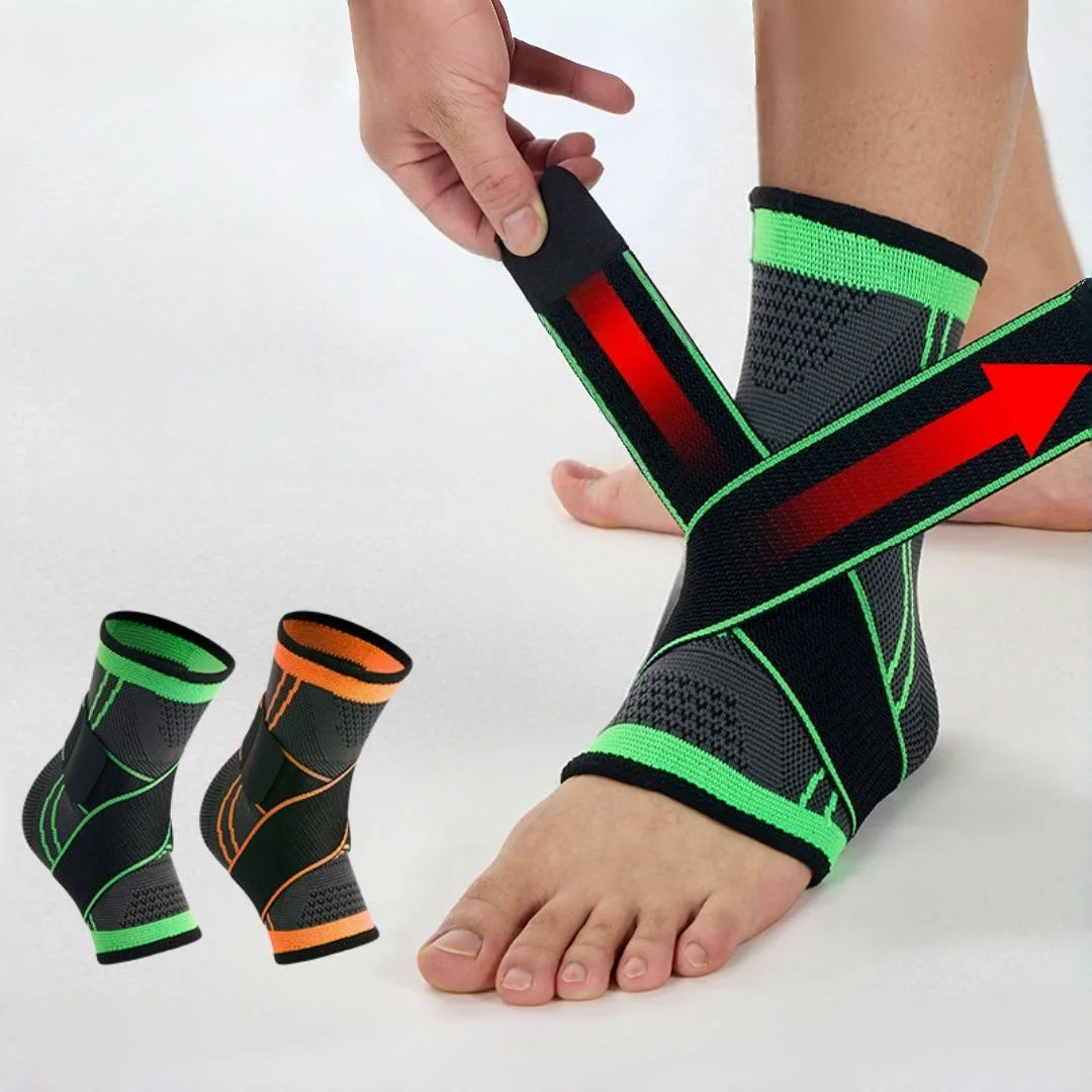 

Elastic Sports Ankle Brace Ankle Support with Strap Nylon Knitted Compression Ankle Sleeve Ankle Protector for Sprain Prevention