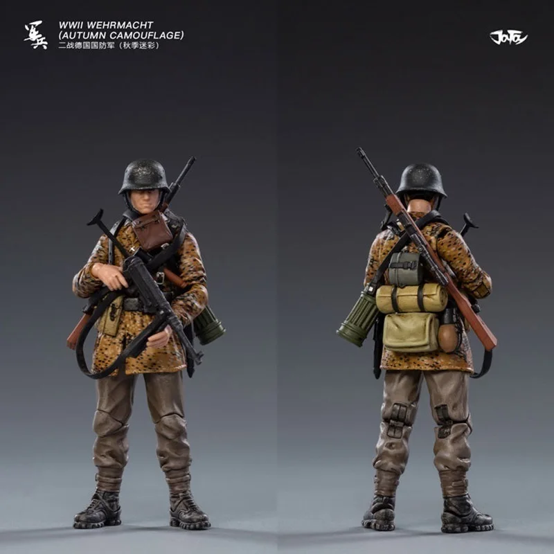 JOYTOY 1/18 3.75 Action Figure (3 PÇS/SET) Segunda Guerra Mundial Alemanha Wehrmacht Outono Camuflagem Anime Coleção Modelo Militar