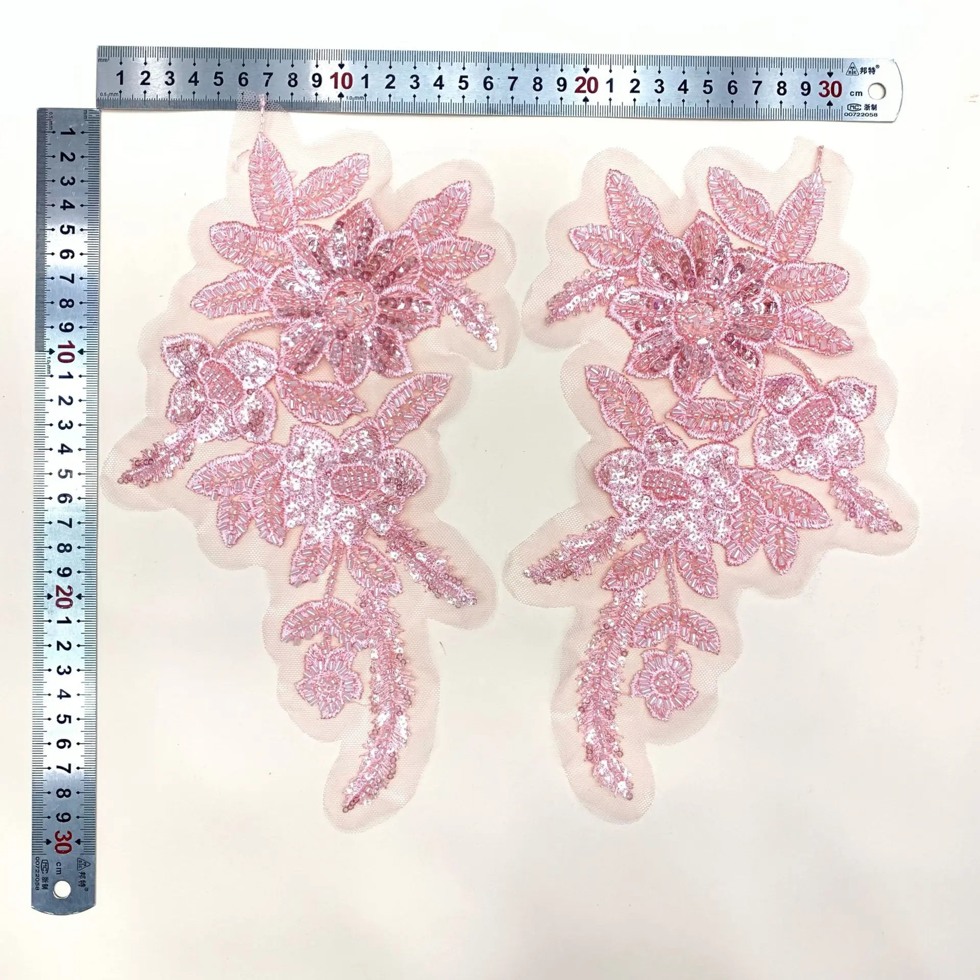 5 Colors Sequins Flat Embroidery Appliqued Patches Stage Costume Accessories Bead Tube Pattern Matched Lace Haberdashery