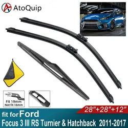 Car Windshield Wiper Blades Fit For Ford Focus 3 III RS Turnier & Hatchback Rear Wiper Blades Soft Rubber Auto Front Windscreen