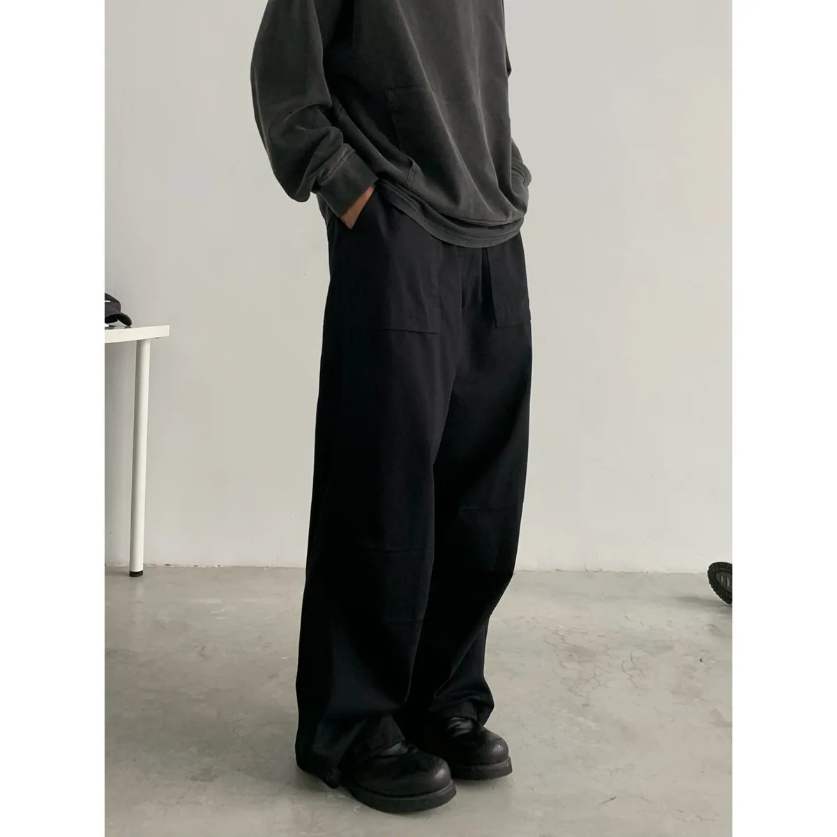 Japanese Retro Loose American Work Men's Spring and Autumn New Silhouette Straight Paratrooper Casual Versatile Trousers