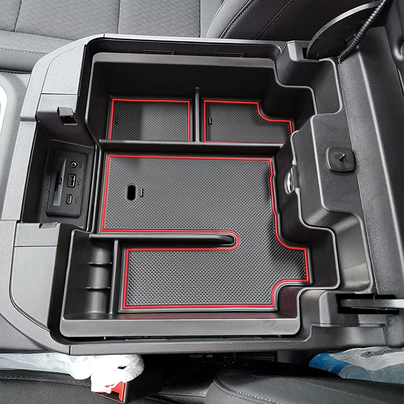 For 2020-2023 Silverado/Sierra 2500/3500HD/ 2019-2023 Chevy Silverado 1500 / GMC Sierra 1500 Armrest Storage Box Tray Organizer