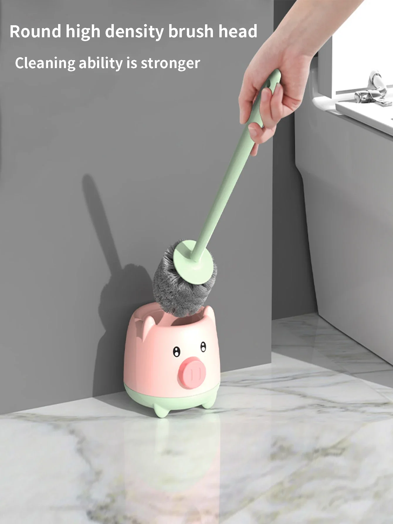 Cute piglet toilet brush Household wall hanging no dead corner cleaning brush set toilet brush cleaning magic