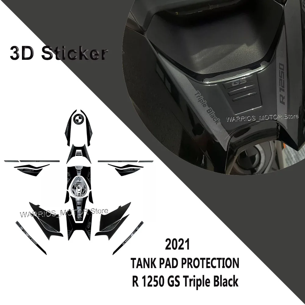 R 1250 GS 1250 Motorcycle Stickers Kit 3D Gel Resin Waterproof Anti-slip Protection Decal For BMW R 1250 GS Triple Black 2021