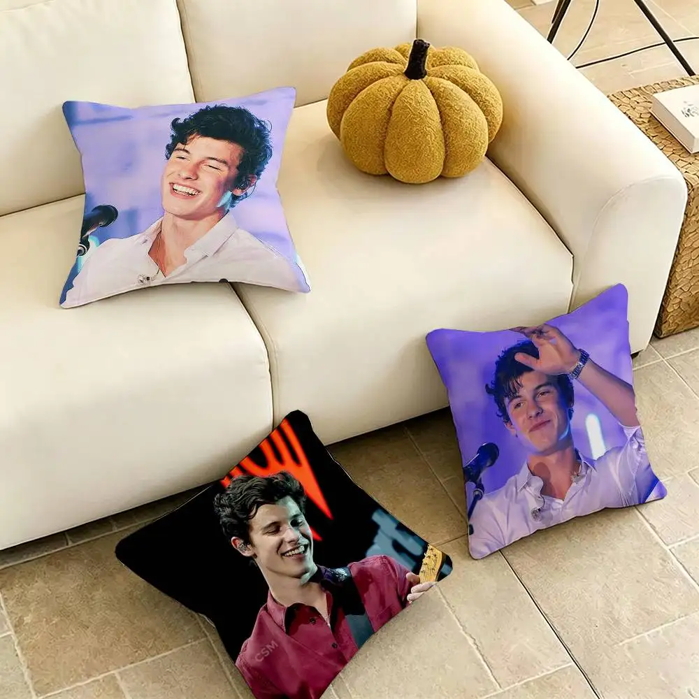 Stitches S-Shawn Mendes-S Square Double-Sided printed Pillow Case Bedroom Bedside Pillow Sofa Cushion Cover Gift