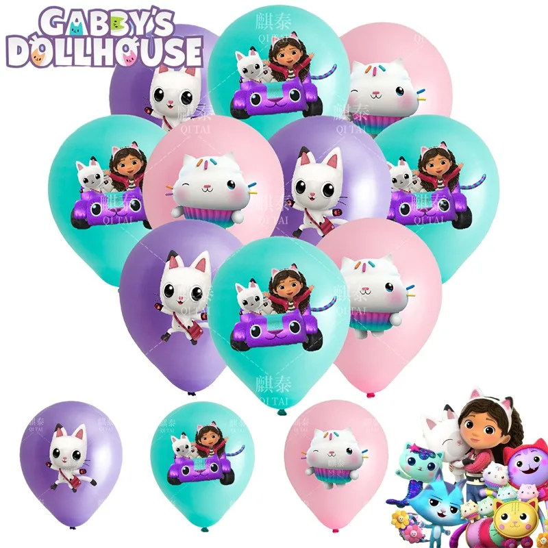 

18Pcs Gabby's Dollhouse Ballons for Girls Birthday Party Decorations Kawaii Cats Latex Balloons Sets Party Supplies Gifts