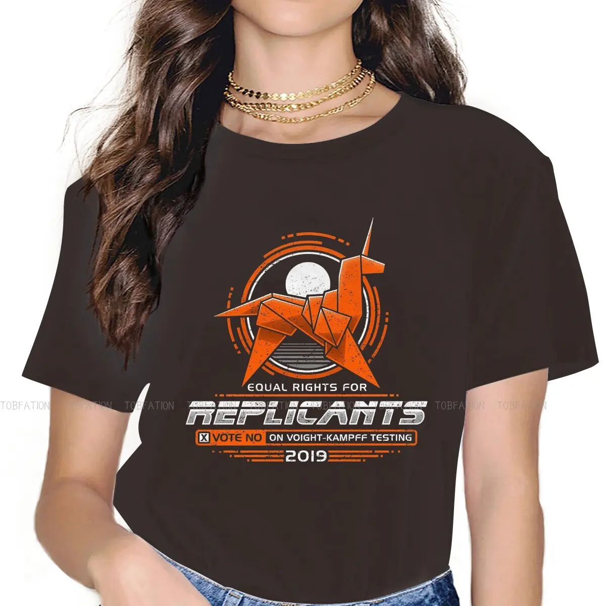 Equal Rights for Replicants  O Collar TShirt Blade Runner Rick Deckard Rachael Fabric Original T Shirt Girl Tops 5XL Fluffy