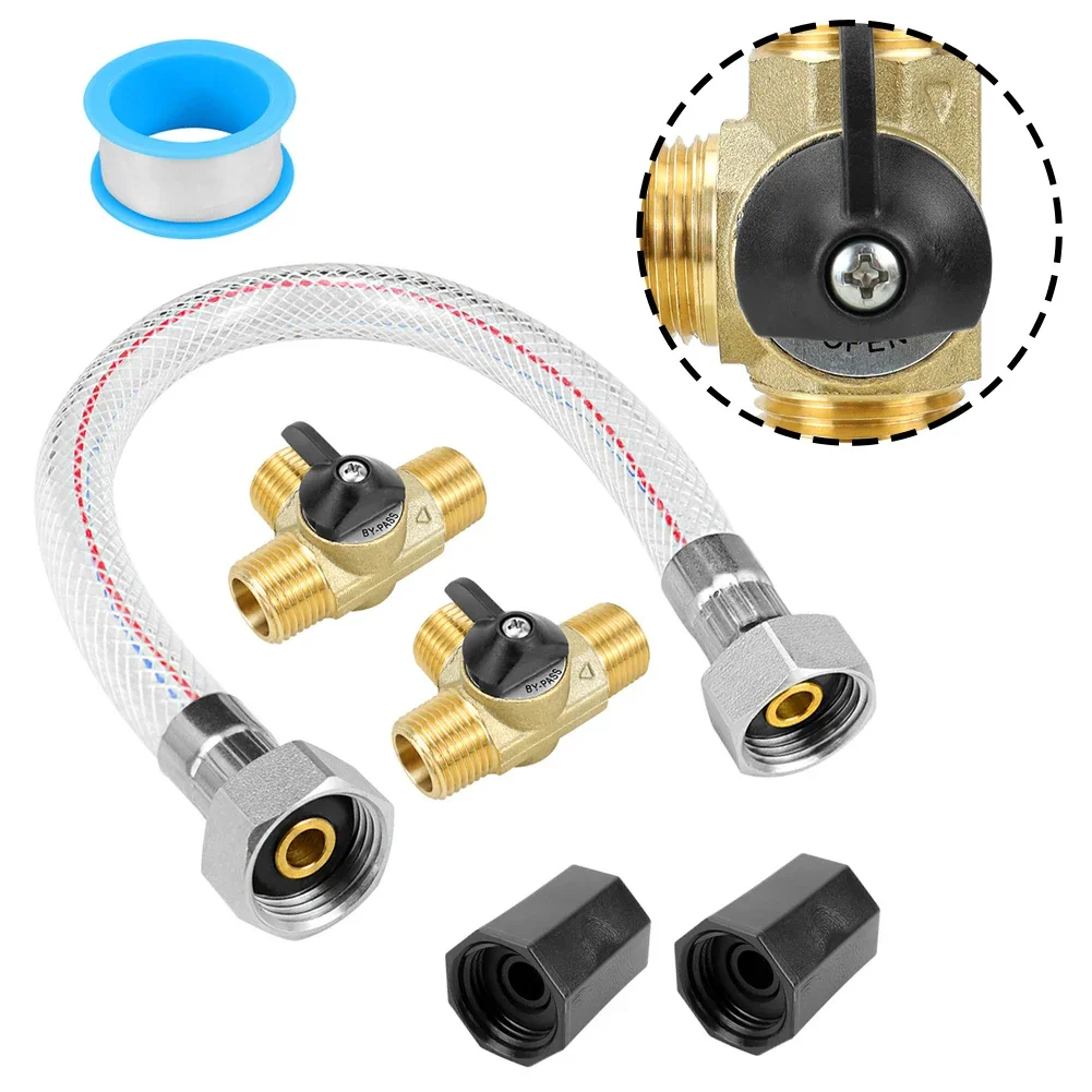1Set Long-lasting RV Water Heater Pipe Kit With Brass Check Valve/plastic Connector/hose/PTFE Tape For Upgrade Plumbing Systems